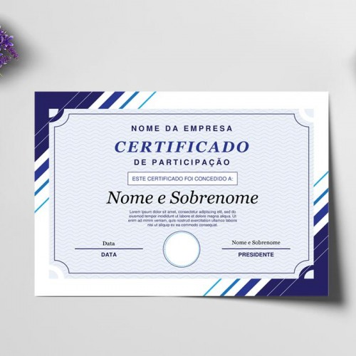 Certificado A4 Papel Verge 180g